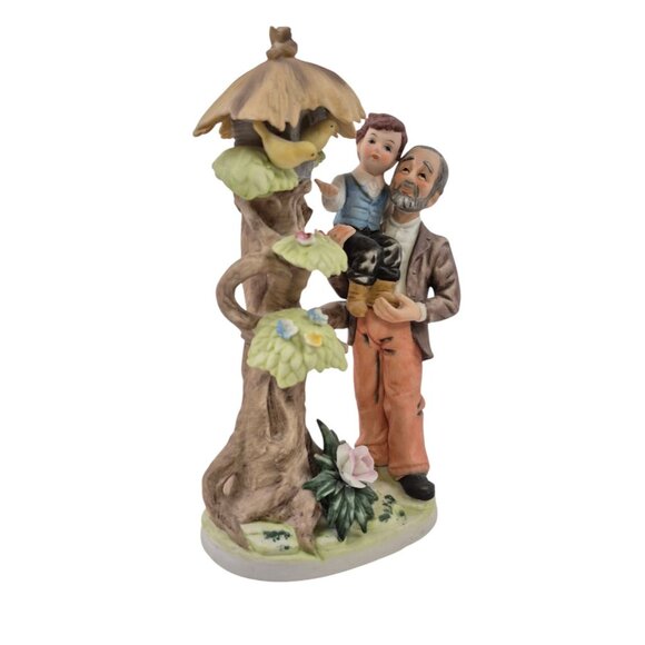 Vintage Lefton Figurine China Hand Painted Porcelain 07778 Grandfather Grandson - Picture 7 of 10